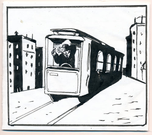 Original Art: Trolley Envelope Art