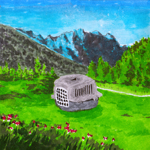 Painting: Cat on Vacation 1